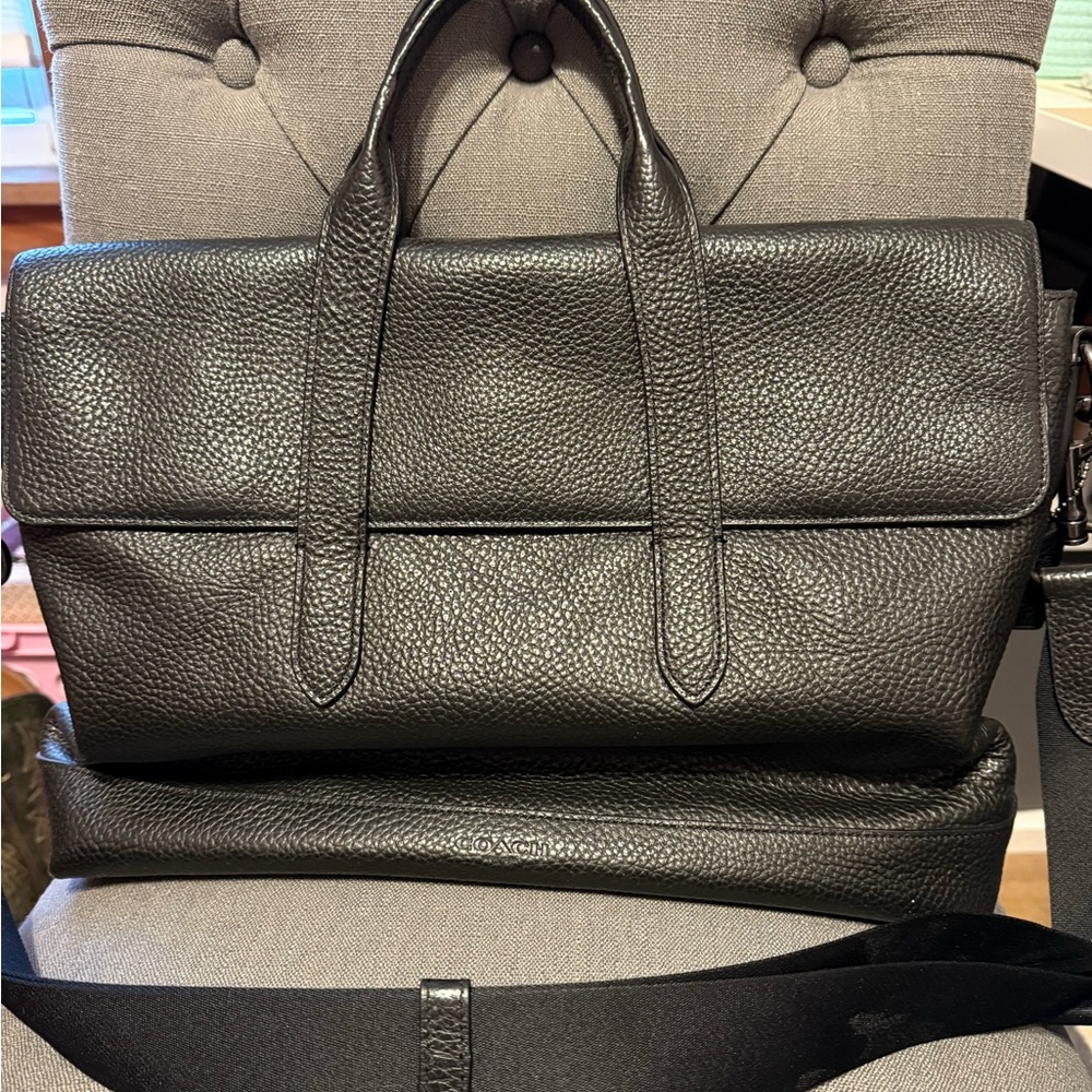 Black Leather Laptop / Briefcase Bag